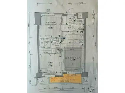 パレステージ山手石川町(2LDK/3階)の間取り写真