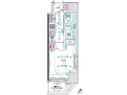 クレイシア巣鴨駅前(1K/8階)の間取り写真