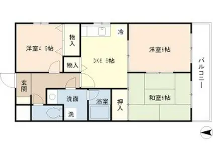 サンステージ(3DK/4階)の間取り写真