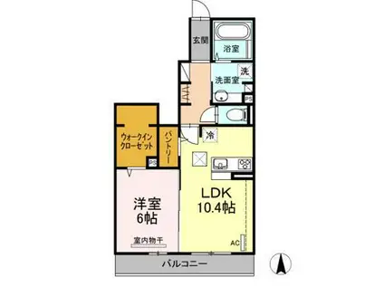 イーストパレス(1LDK/1階)の間取り写真