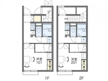 レオパレスストリームII(1K/1階)の間取り写真