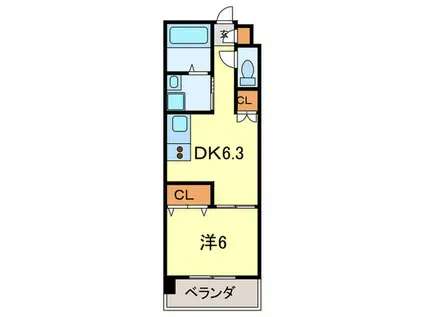 KDX宝塚レジデンス(1DK/3階)の間取り写真