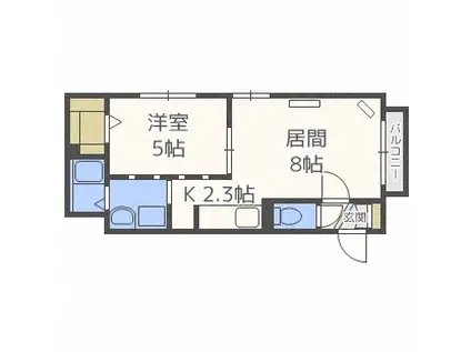 グランメール エース(1LDK/3階)の間取り写真