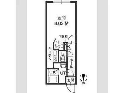 ル・ノール平岸通(1K/3階)の間取り写真