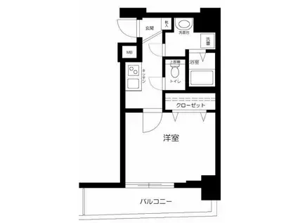 グリフィン横浜・ルミエール(1K/10階)の間取り写真