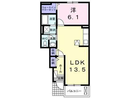 サニーレジデンスD(1LDK/1階)の間取り写真