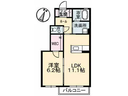 シャーメゾンミキハウス(1LDK/1階)の間取り写真