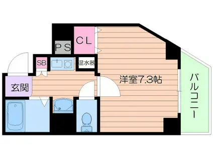 M-ヴィレッヂ寺田町(1K/4階)の間取り写真