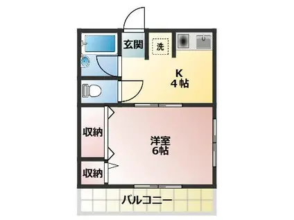 ミルキーハイムI(1K/1階)の間取り写真