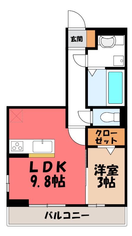 サントリーニ(1LDK/2階)の間取り写真