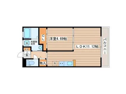 CIEL長町南(1LDK/3階)の間取り写真