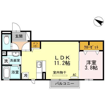 ブルームーン アヤメ(1LDK/2階)の間取り写真