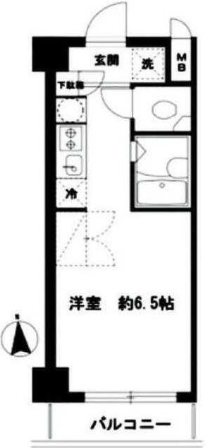ラグゼナ本厚木(ワンルーム/2階)の間取り写真