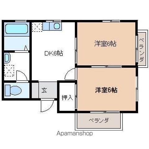 ディアスSATO(2DK/2階)の間取り写真