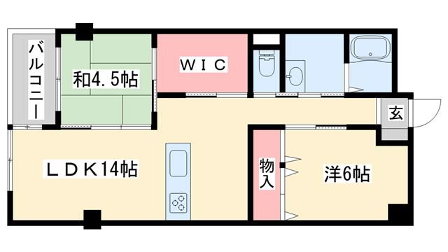 さんようレジデンス(2LDK/1階)の間取り写真