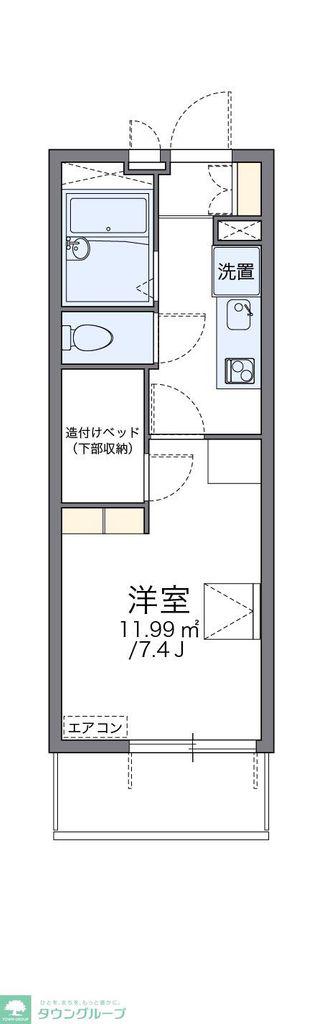 レオパレス中島町(1K/4階)の間取り写真