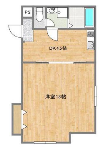 大宝ルグラン阿波座(1DK/1階)の間取り写真