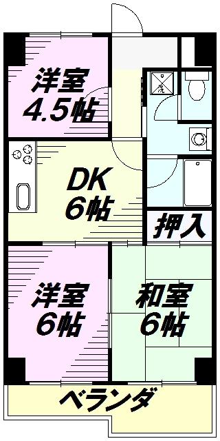 フローレンスMORITA(3DK/1階)の間取り写真