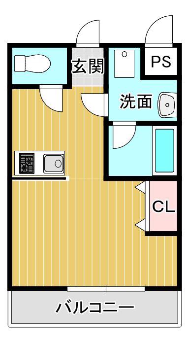 コンフォートメゾンNAGI(1K/2階)の間取り写真