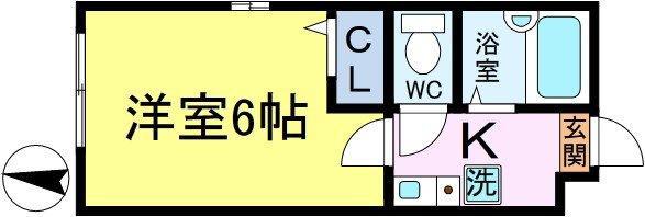 シャンテ新小岩(1K/3階)の間取り写真