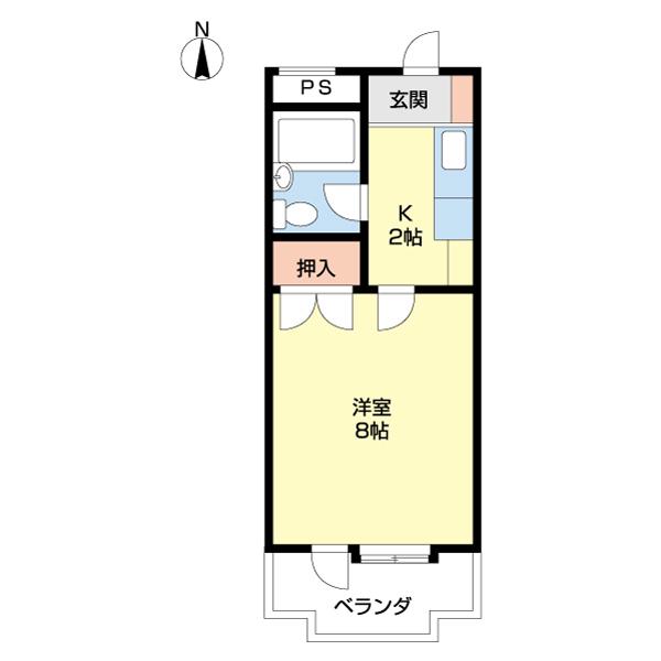 PESCA WAKAYAMAI(1K/2階)の間取り写真