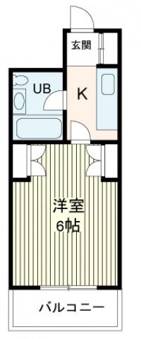 K・B・M己斐(1K/2階)の間取り写真
