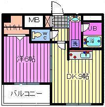 ソアラノーム北浦和(1LDK/3階)の間取り写真