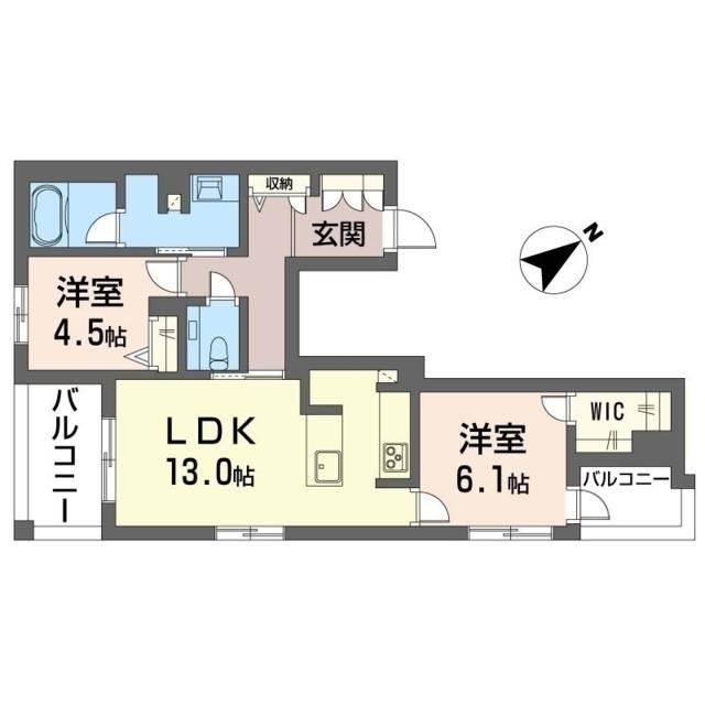クオリスタ(2LDK/2階)の間取り写真