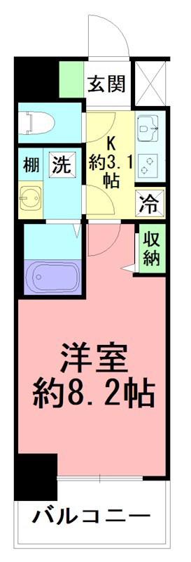 N-STAGEさがみ野(1K/10階)の間取り写真