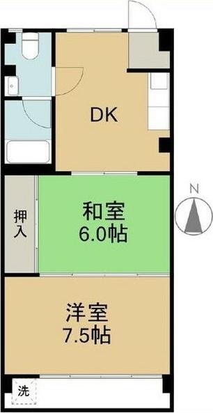 喜久和マンション(2DK/3階)の間取り写真