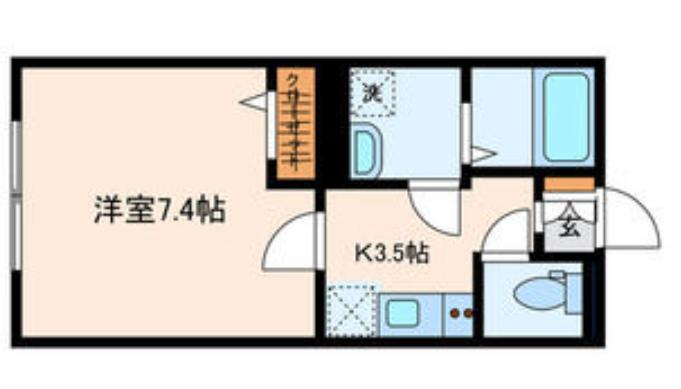 Tスクエア(1K/2階)の間取り写真