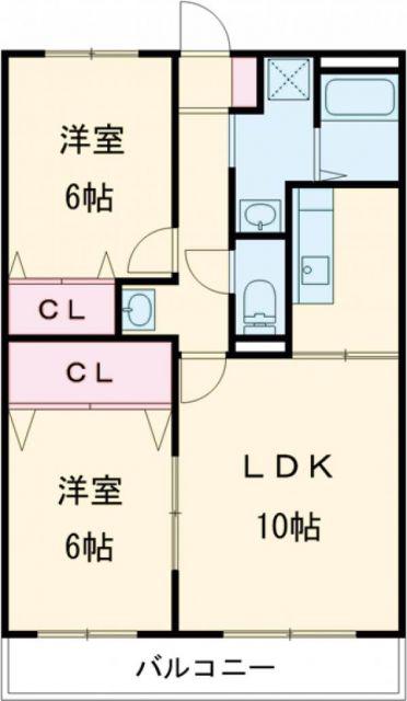 アクシスサンセリテ(2LDK/3階)の間取り写真