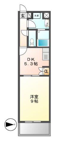 レジディア東桜(1DK/7階)の間取り写真