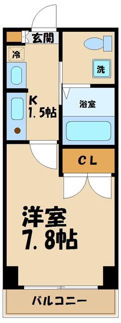 アンビックスつつじが丘 A棟(1K/3階)の間取り写真