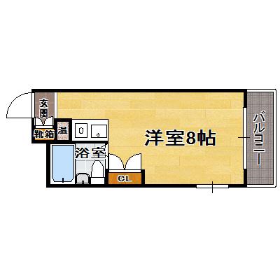 ハッピーエステート大濠(ワンルーム/7階)の間取り写真