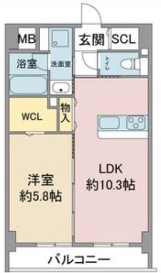 ステーションウエストタワー(1LDK/7階)の間取り写真