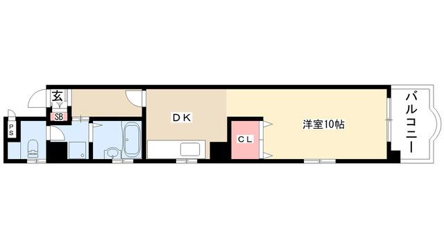 ドムス本山(ワンルーム/3階)の間取り写真
