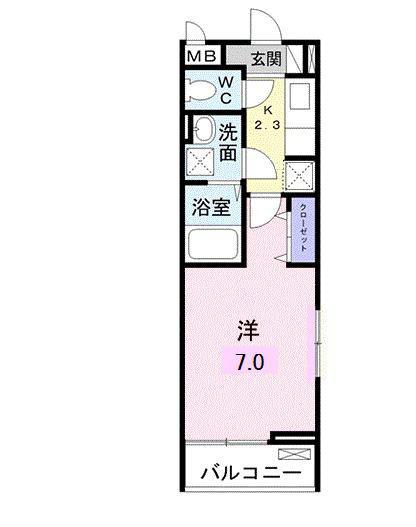 サクラーレ(1K/2階)の間取り写真