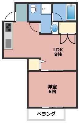ネオコーポ誉田(1LDK/1階)の間取り写真