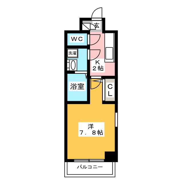 パルク博多駅南(1K/2階)の間取り写真