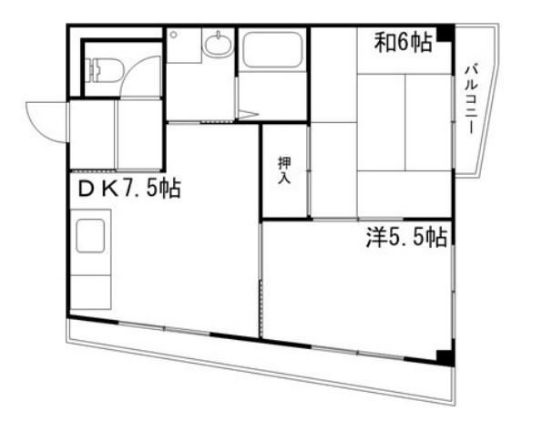 インタービレッジ千代田町(2DK/2階)の間取り写真