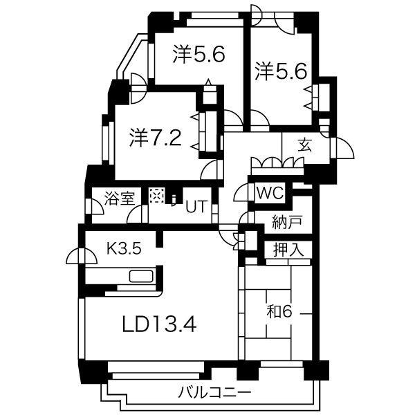 プレステージ南平岸(4LDK/1階)の間取り写真