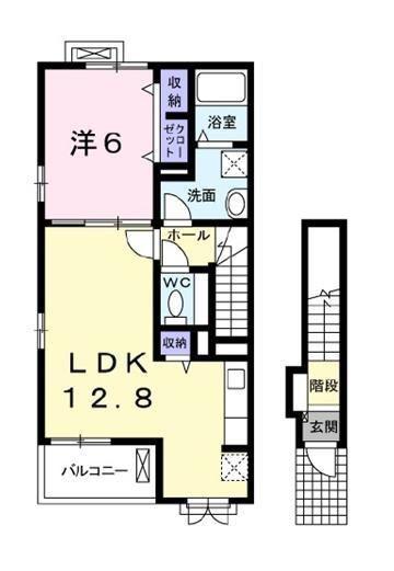 ガーデンハウス アドニス(1LDK/2階)の間取り写真