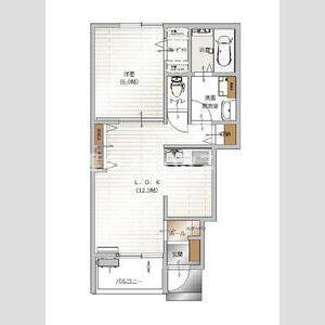 AFC RESIDENCE 豊川伊奈(1LDK/1階)の間取り写真