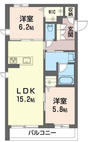 並木ハーミテイジK(2LDK/3階)の間取り写真