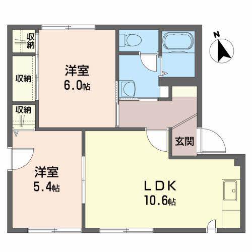 ヴァンセンヌ広面A(2LDK/1階)の間取り写真