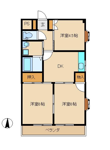 STハイツ(3DK/3階)の間取り写真