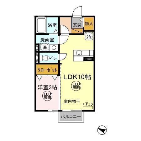 アネックスMITO IIIIII(1LDK/2階)の間取り写真