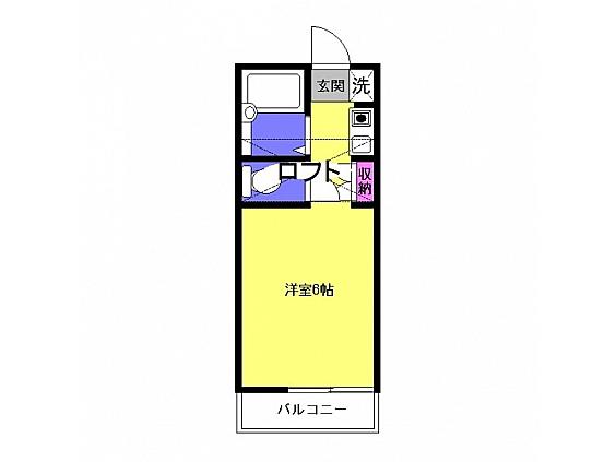 ルミエールミタ(1K/2階)の間取り写真