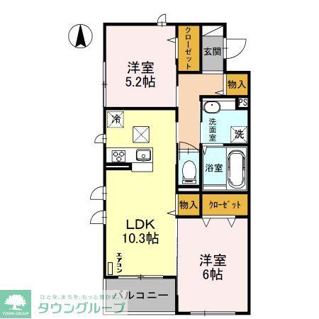 SOPHIA(2LDK/1階)の間取り写真